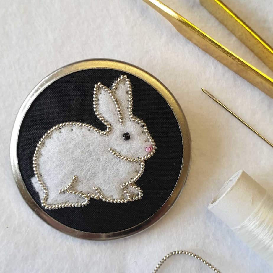 bunny goldwork embroidery kit