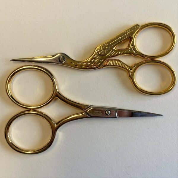 Gold stork and Goldwork scissor set