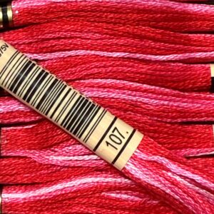 107 Radiant Ruby (Variegated) DMC Stranded Cotton