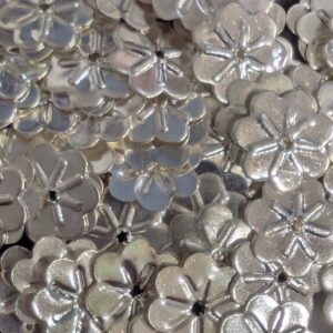 Silver Metal Flower Sequin 9mm